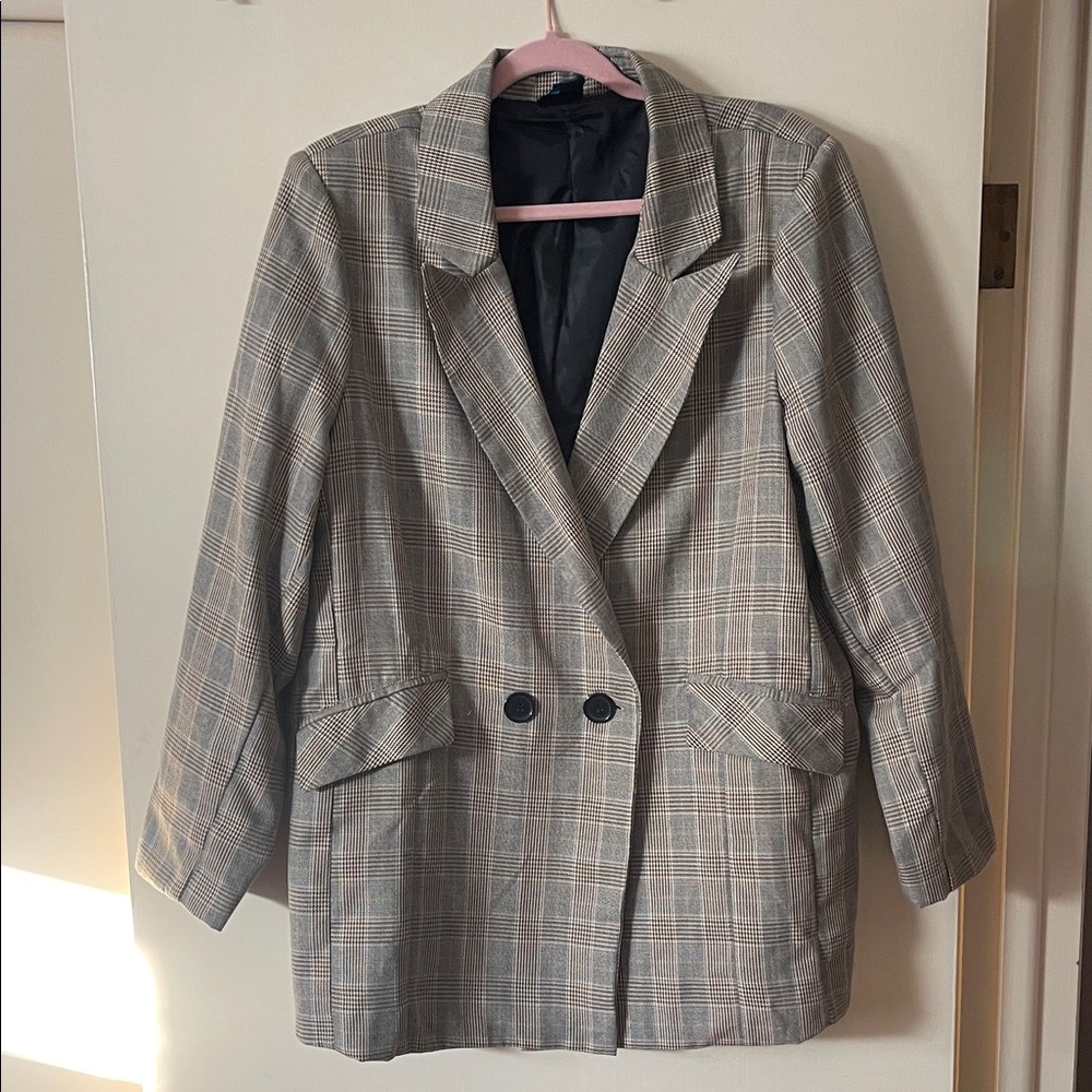Rue+ Classic Checkered Women's Blazer